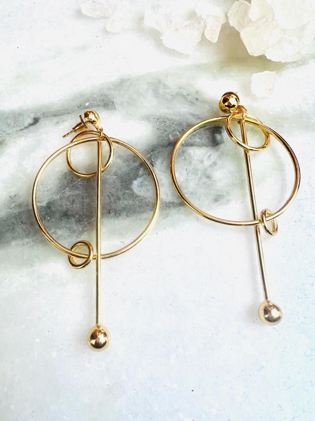 

XAGO Gold Plated Contemporary Drop Earrings