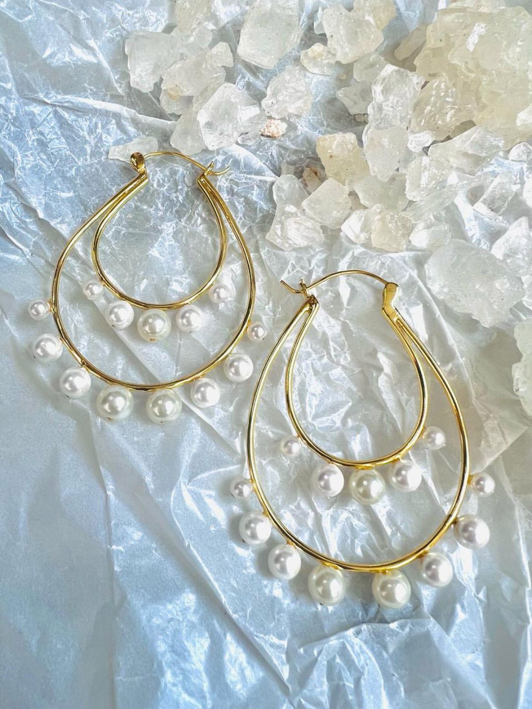 

XAGO Gold-Plated Geometric Drop Earrings