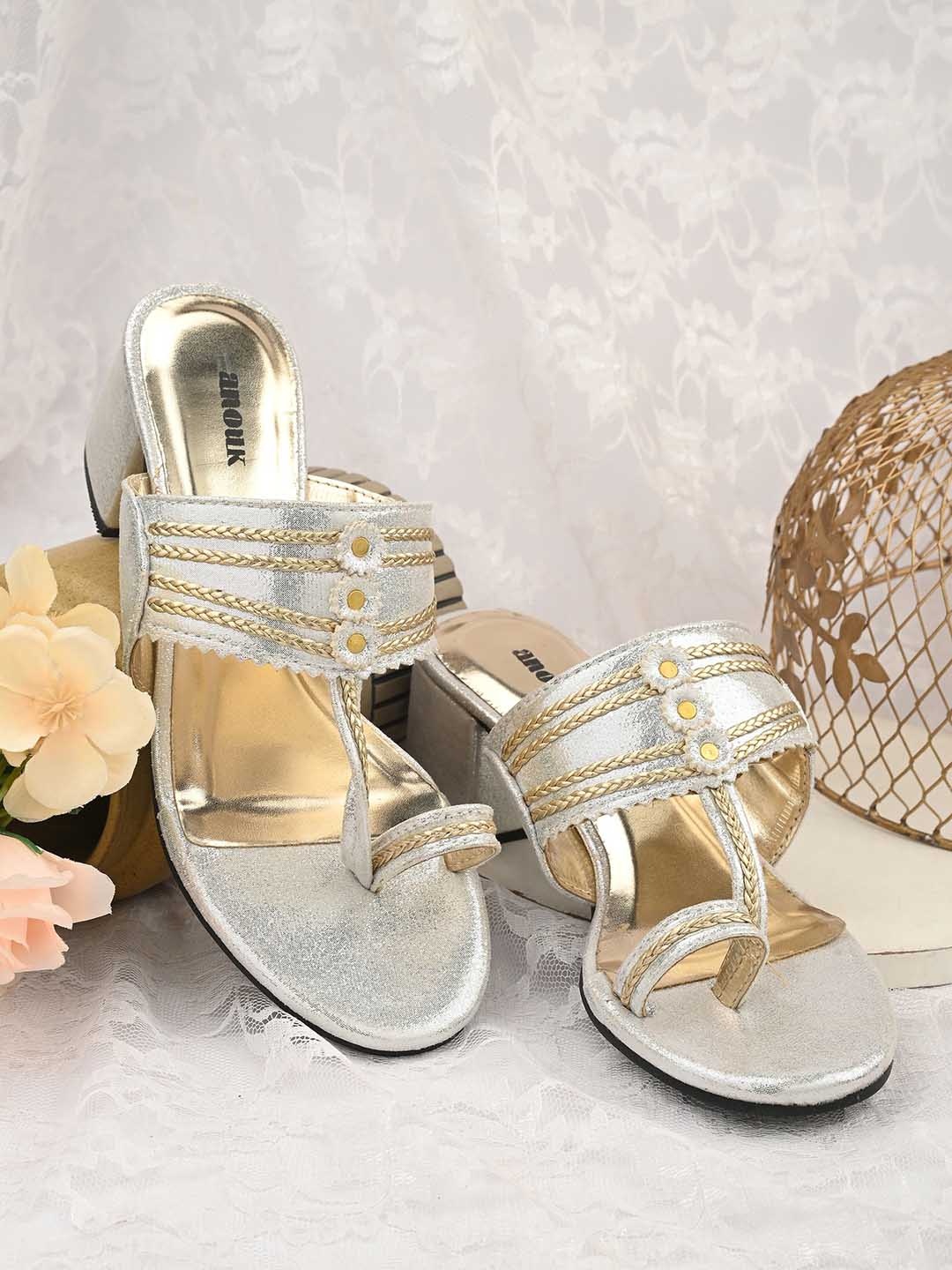 

Anouk Embellished Block Heels, Silver