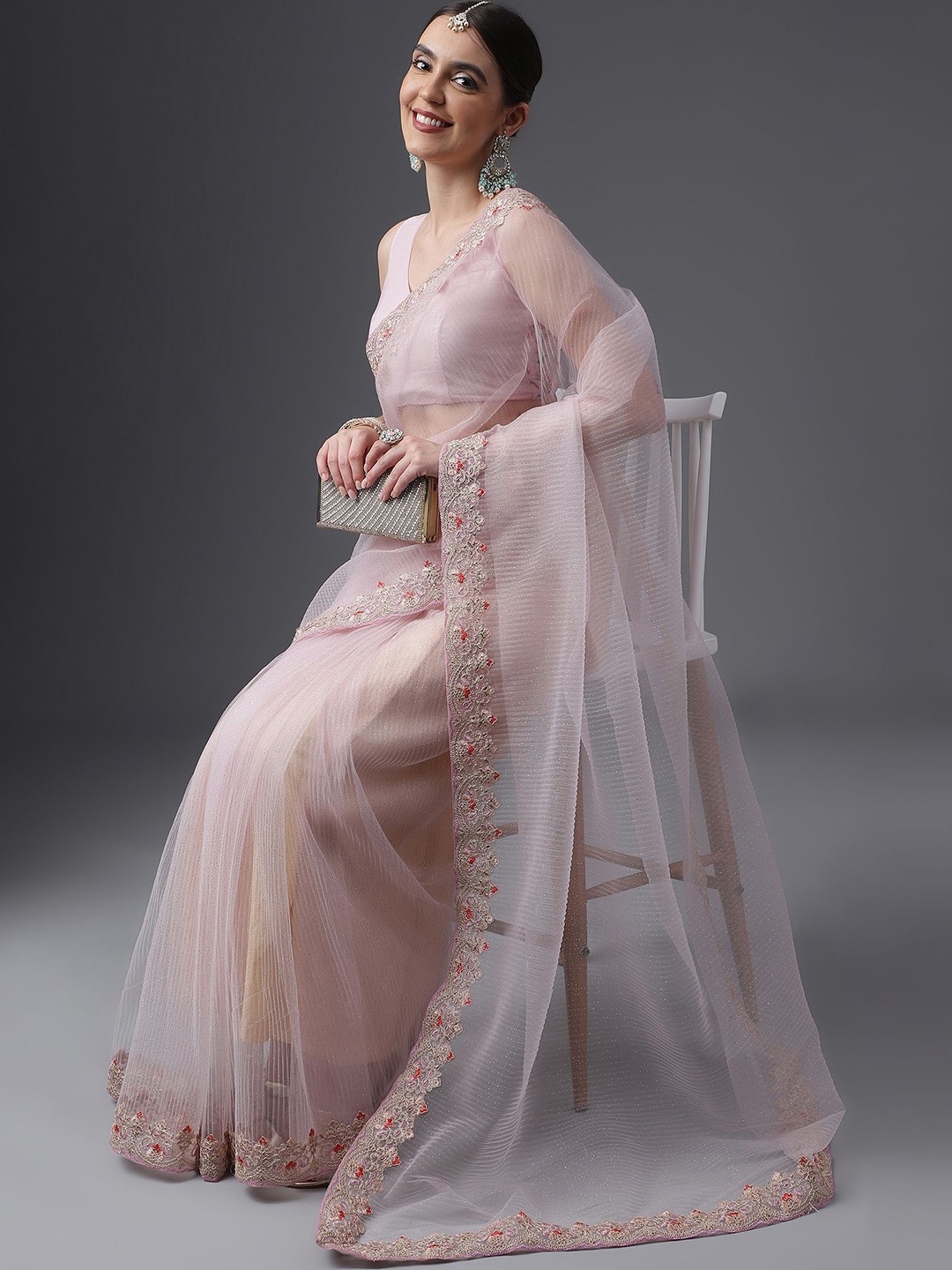 

kasee Embellished Zari Saree, Lavender