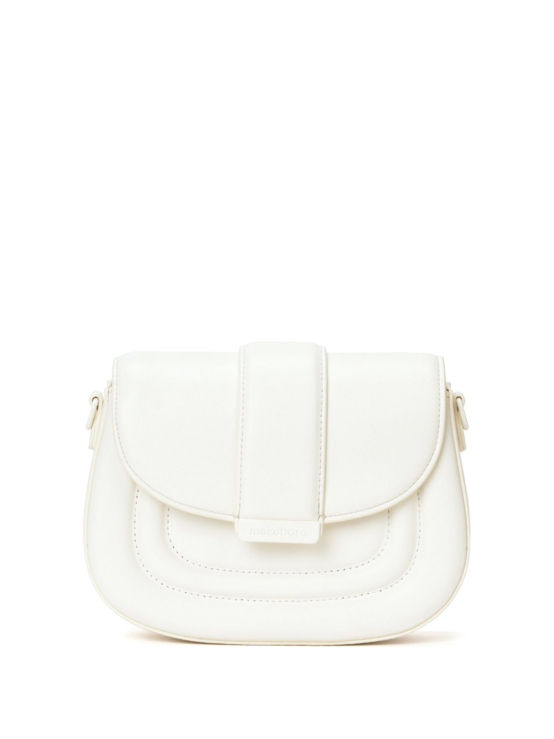 

MOKOBARA Structured Leather Sling Bag, White