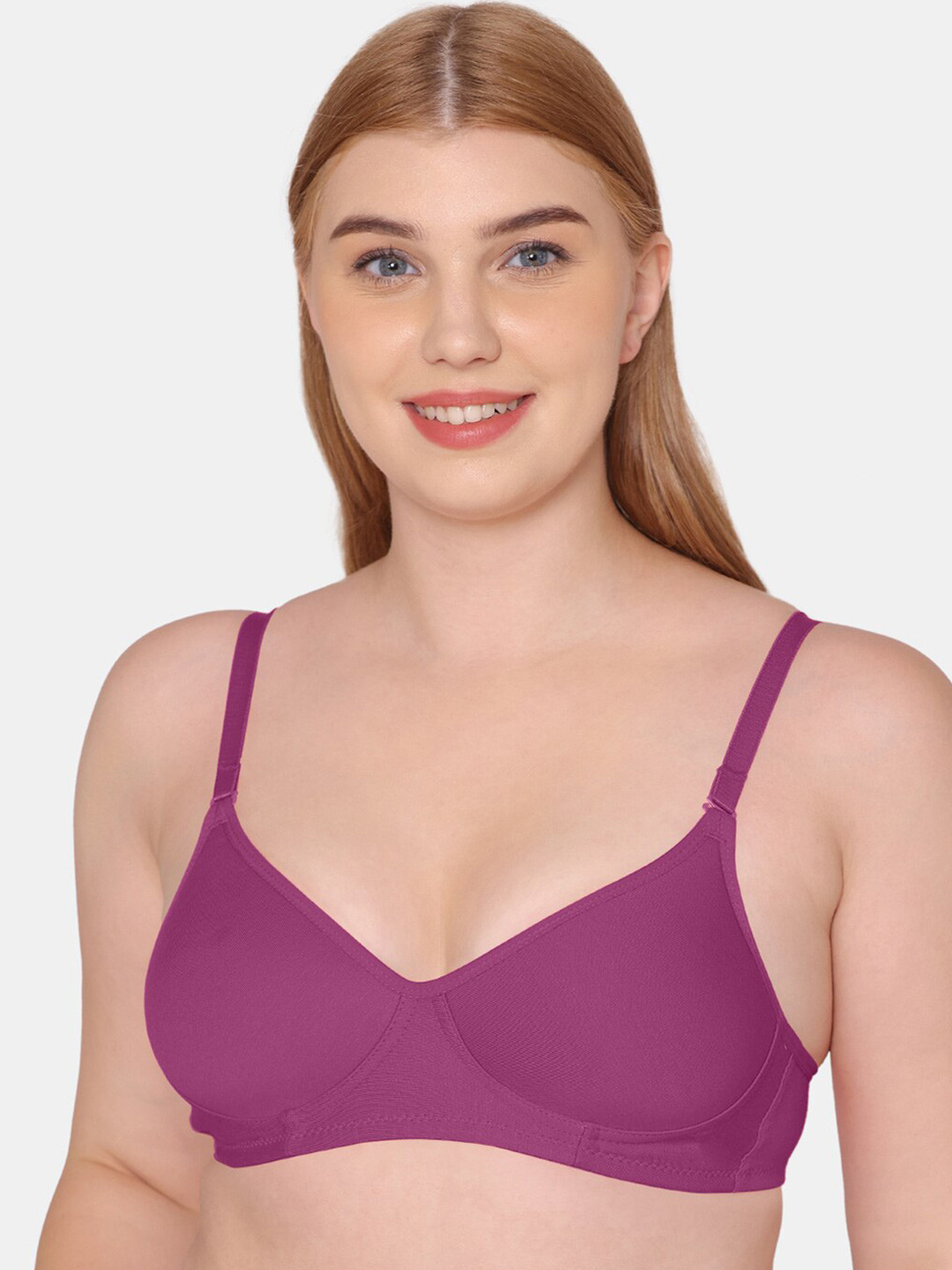 

KOMLI Full Coverage Lightly Padded Cotton T-shirt Bra With All Day Comfort, Mauve