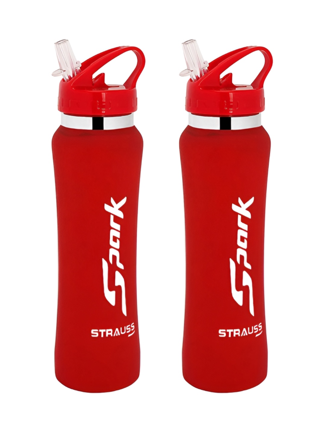 

STRAUSS Red 2 Pieces Stainless Steel Solid Water Bottle