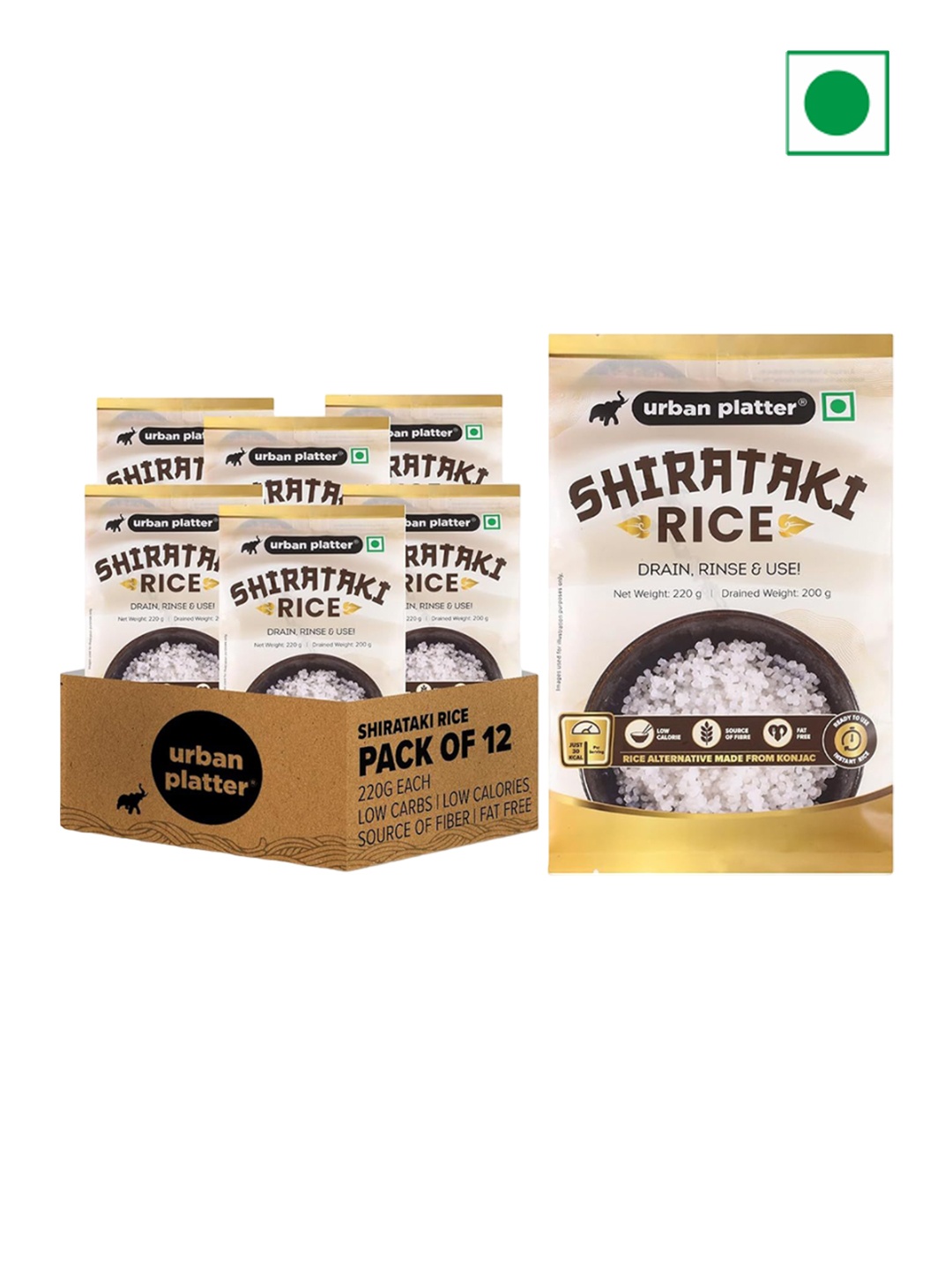 

URBAN PLATTER Set Of 12 Shirataki Short-grain White Rice-220g