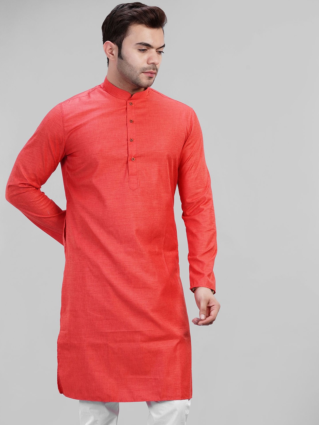 

LA'SCOOT Regular Pure Cotton Straight Kurta With Pyjama, Red