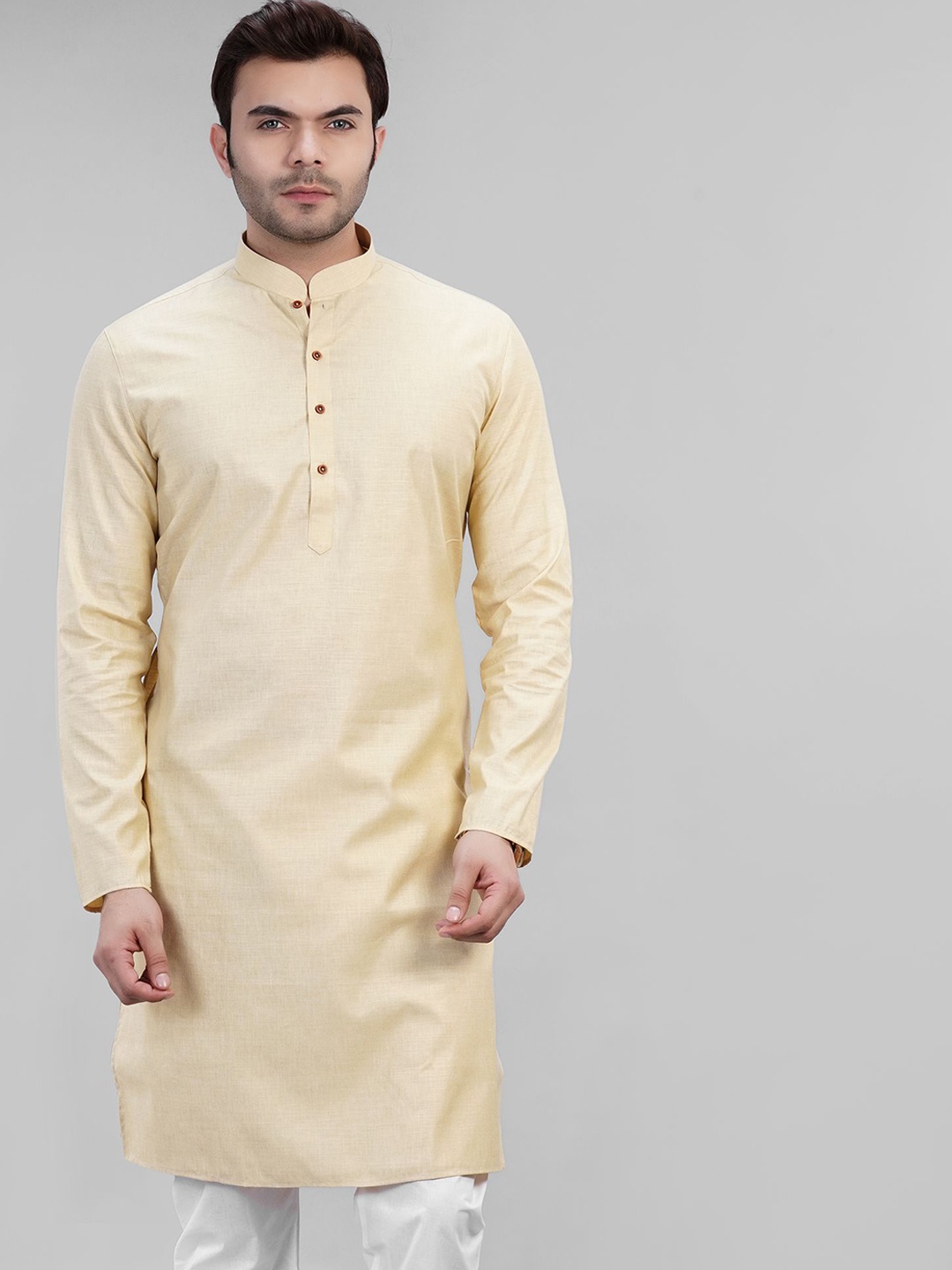 

LA'SCOOT Regular Pure Cotton Straight Kurta With Pyjama, Beige