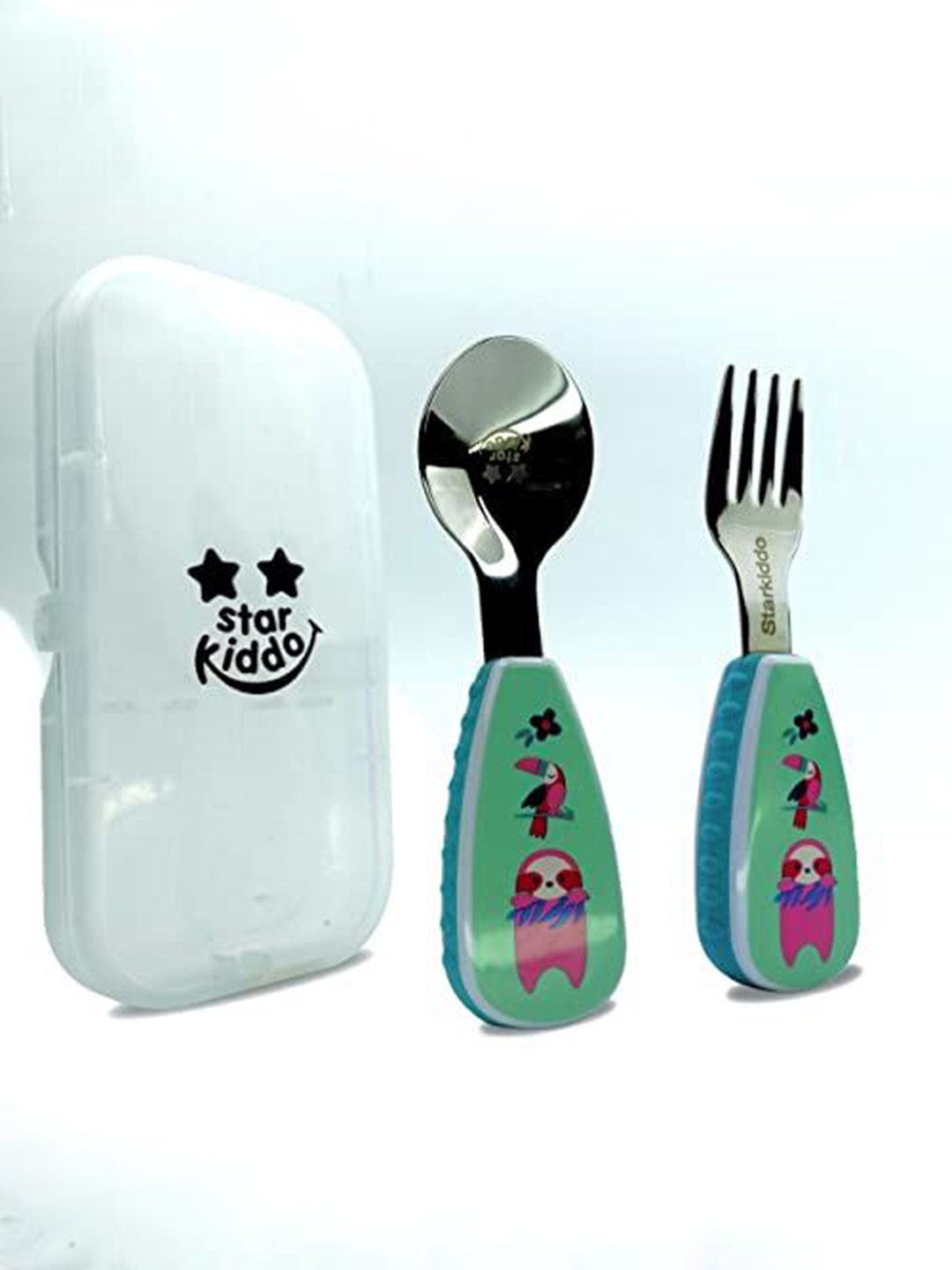 

Starkiddo Kids Green 2 Pieces Steel Cutlery Set