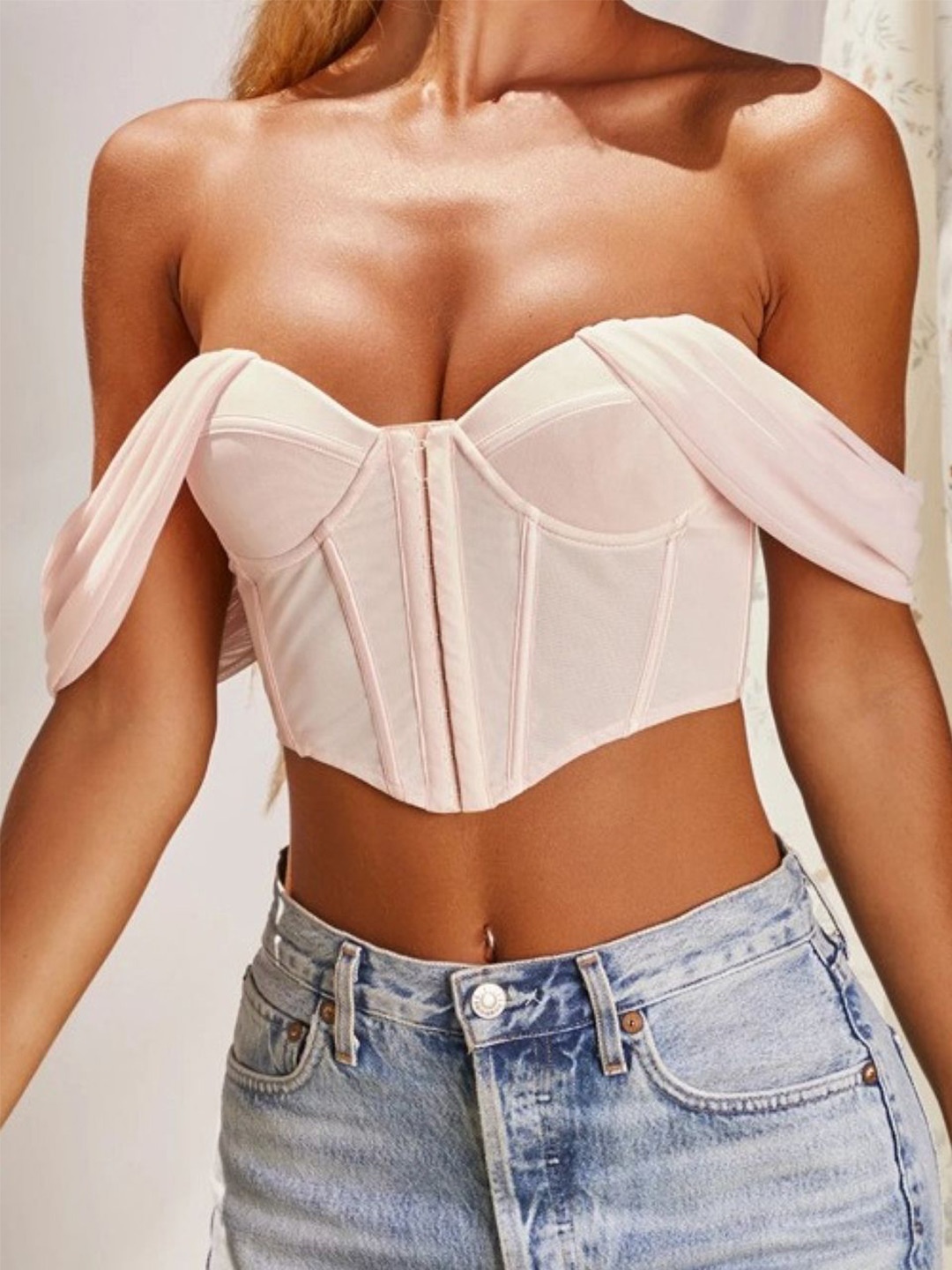 

StyleCast Strapless Corset Top, Pink