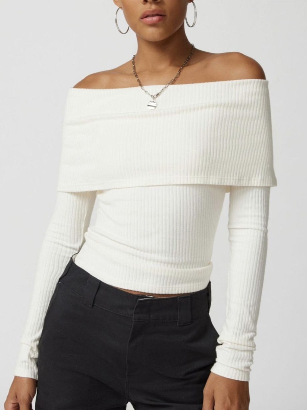 

StyleCast White Off-Shoulder Bardot Top