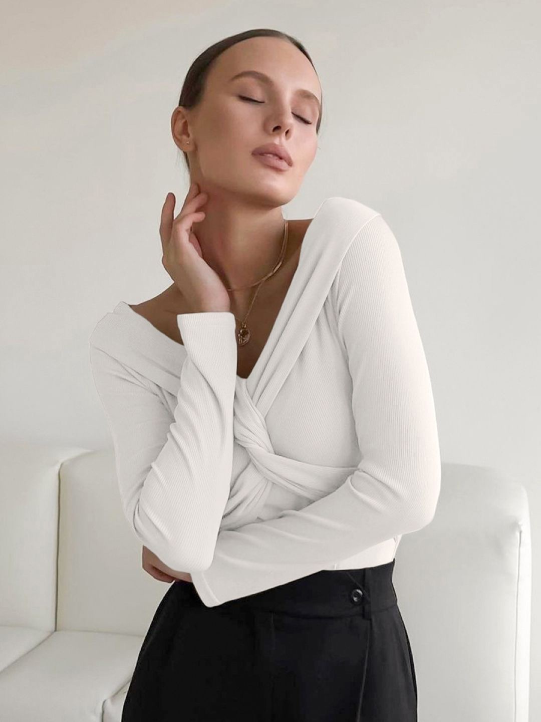 

StyleCast White Off-Shoulder Bardot Top