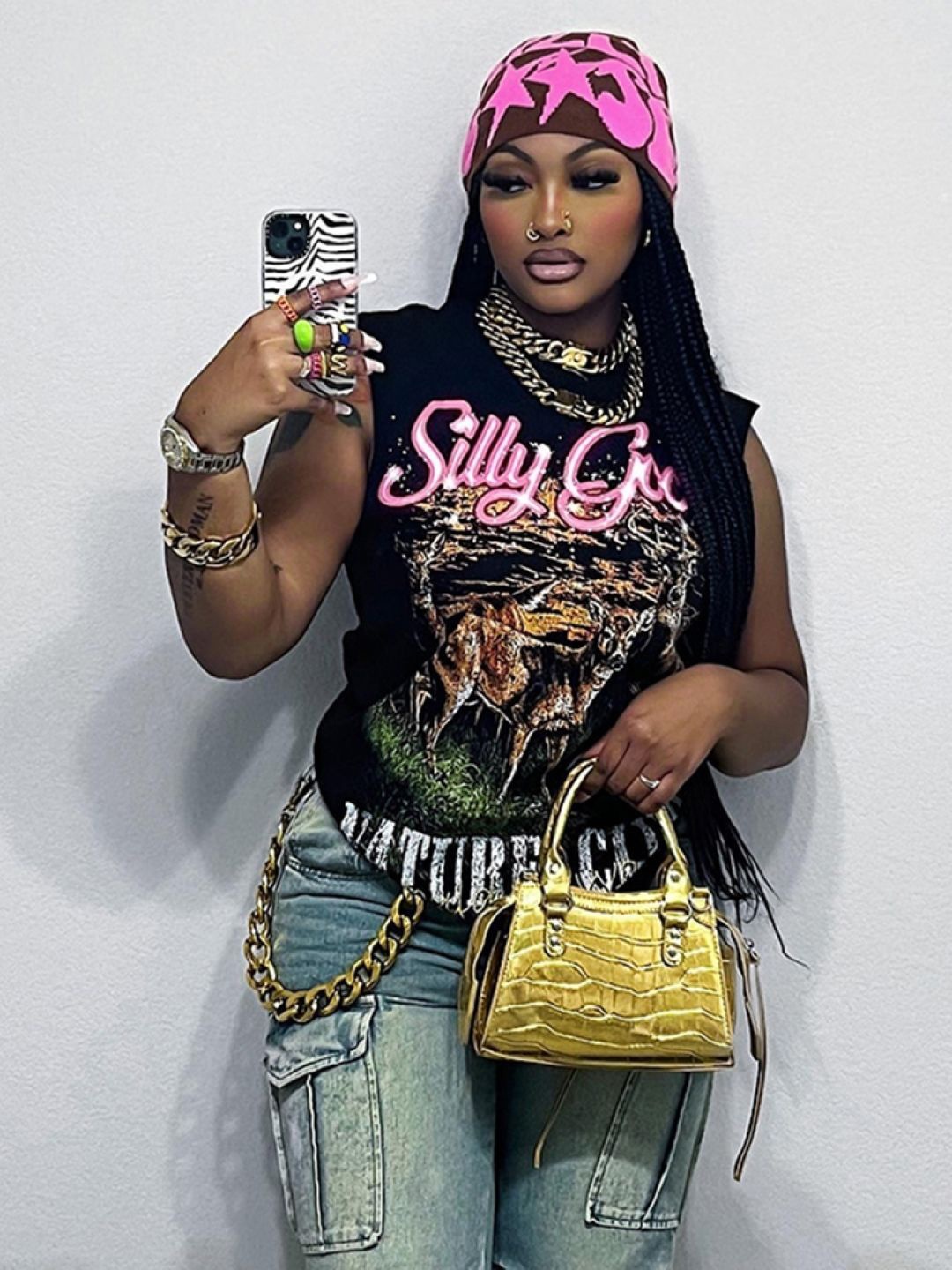

StyleCast Print Top, Black
