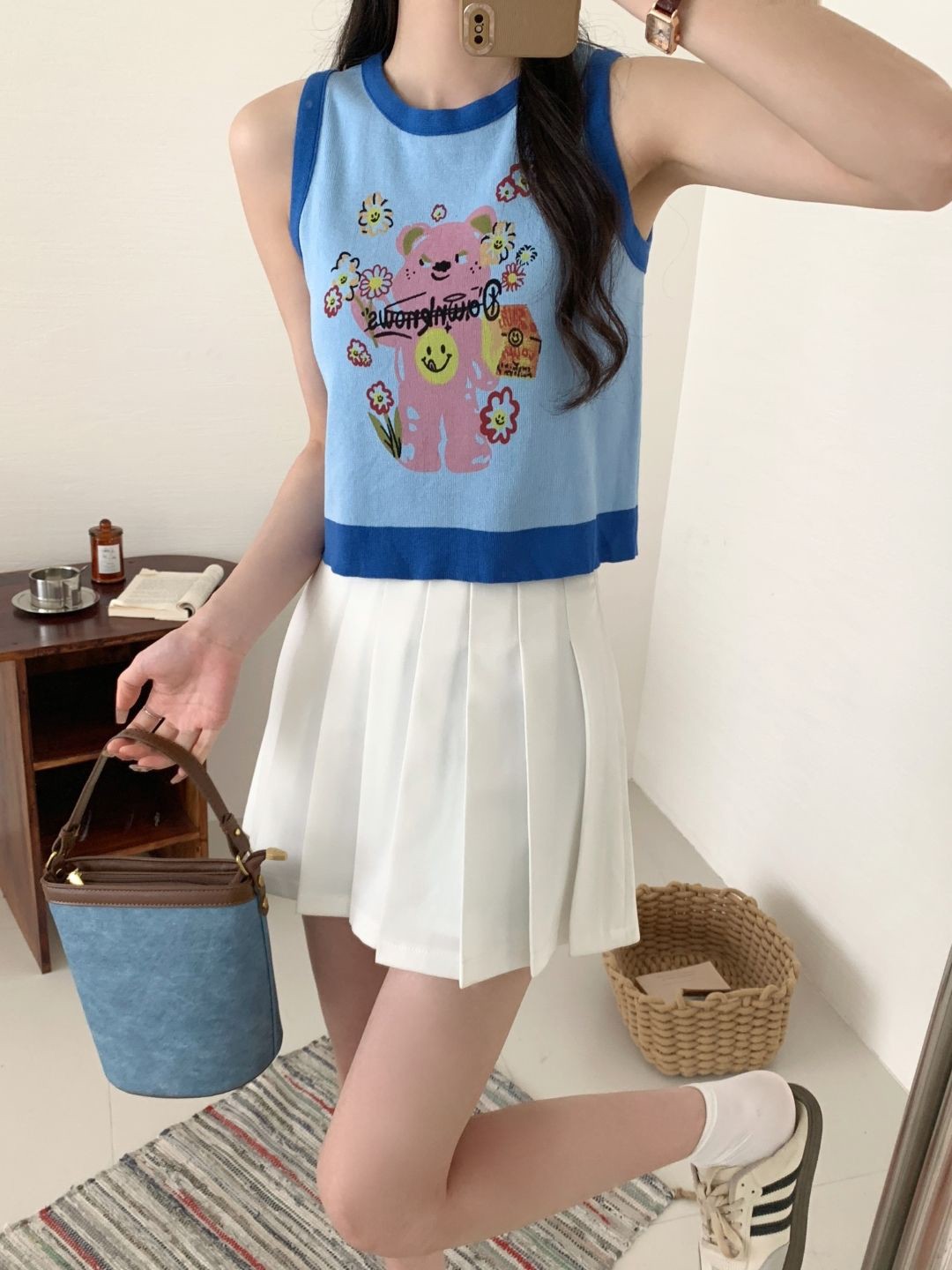 

StyleCast Printed Round Neck Top, Blue