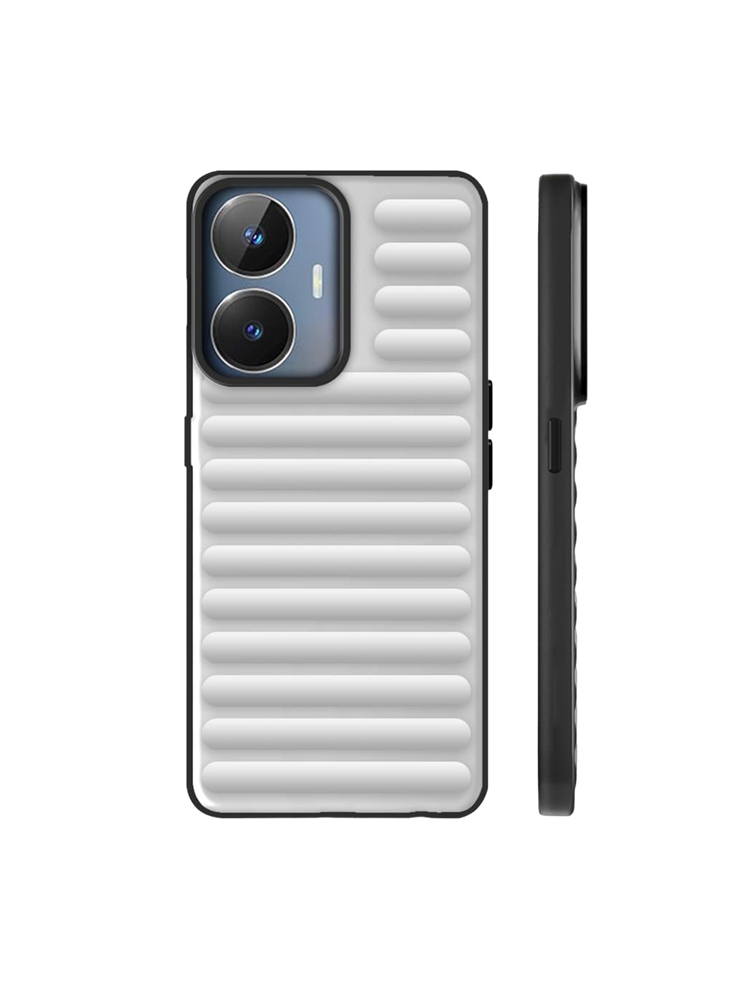 

Karwan Narzo N55 Striped Drop Protection Mobile Back Case, White