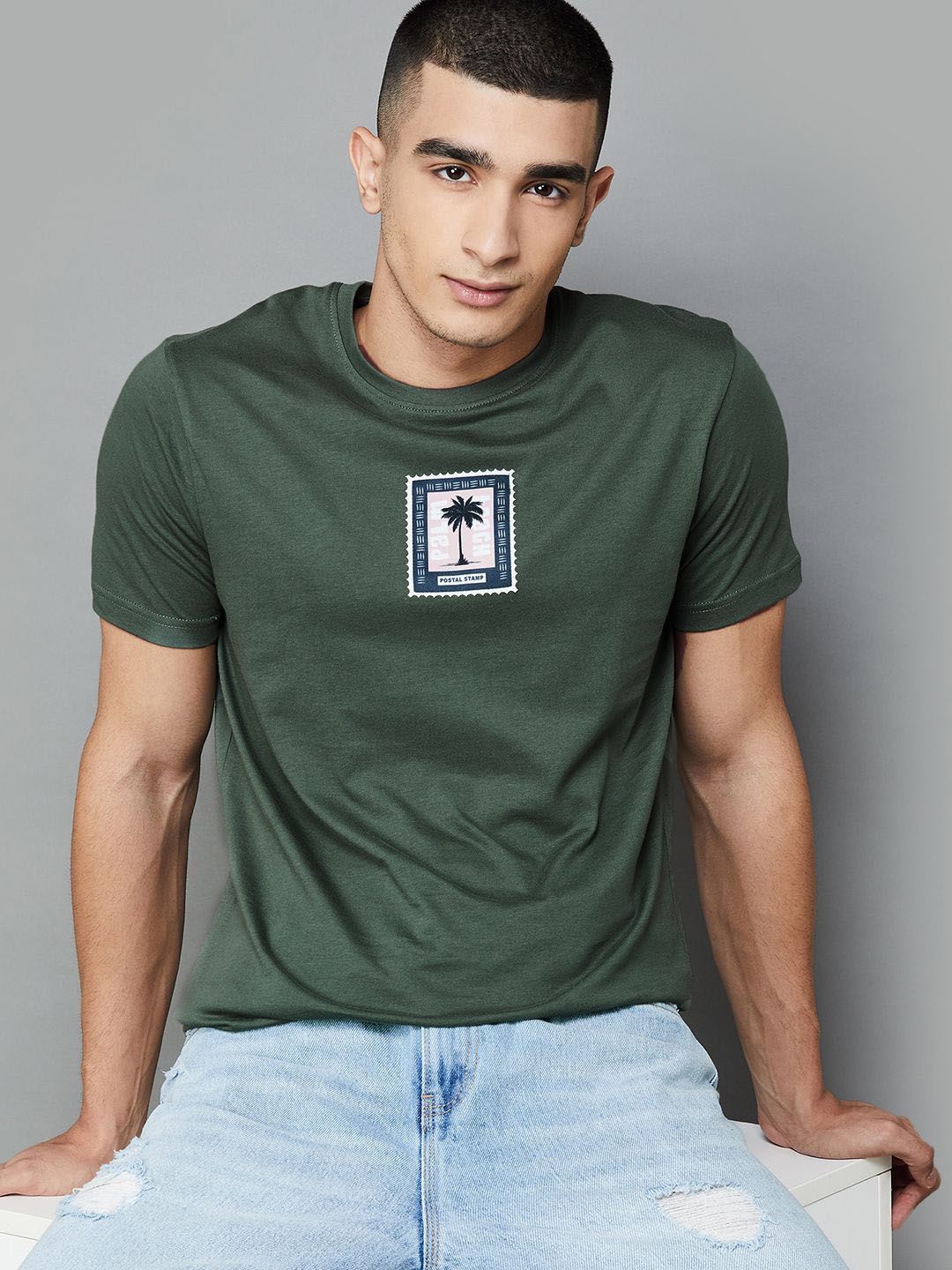 

Fame Forever by Lifestyle Graphic Printed Cotton T-shirt, Olive