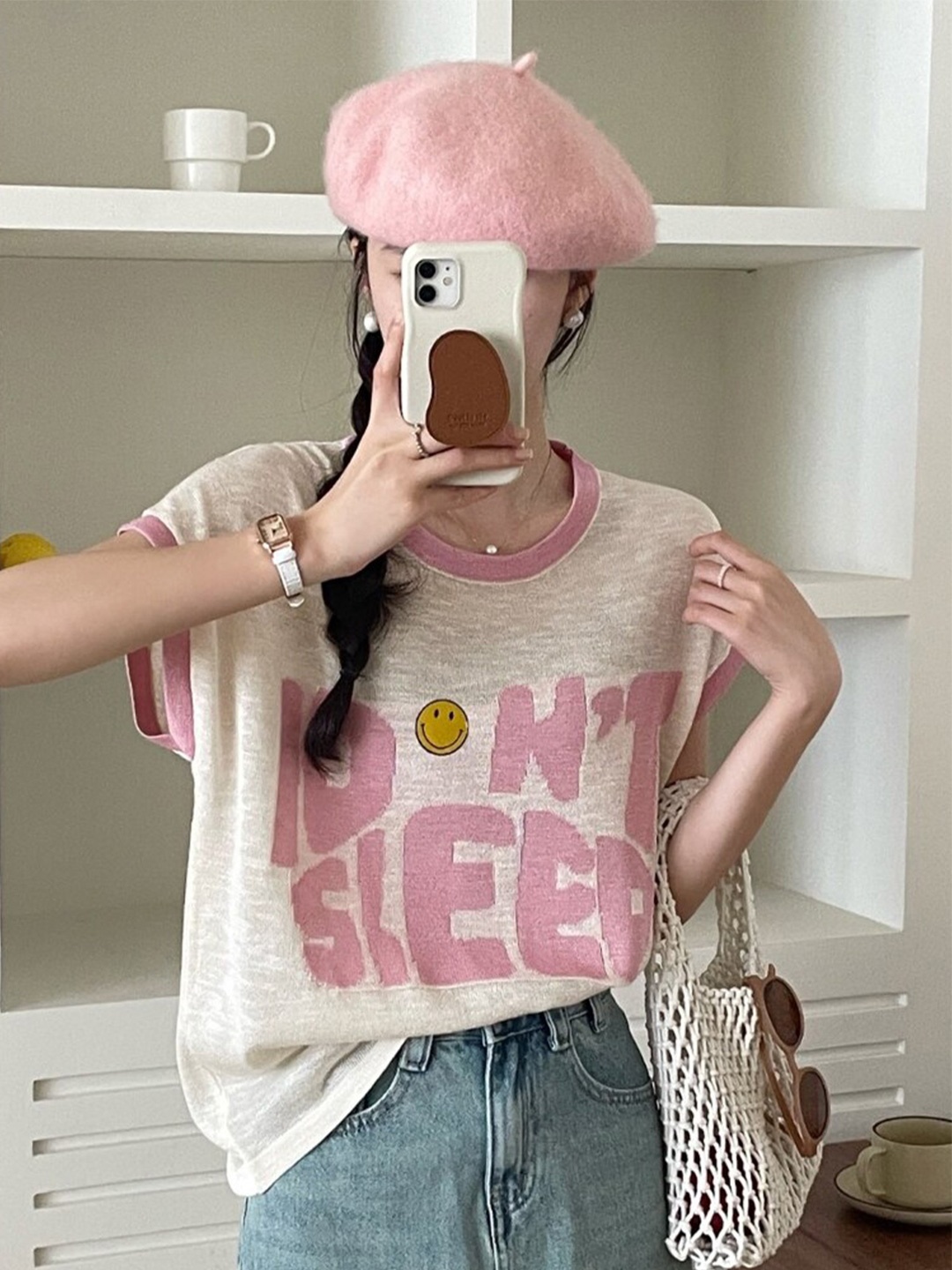 

StyleCast Print Extended Sleeves Top, Pink