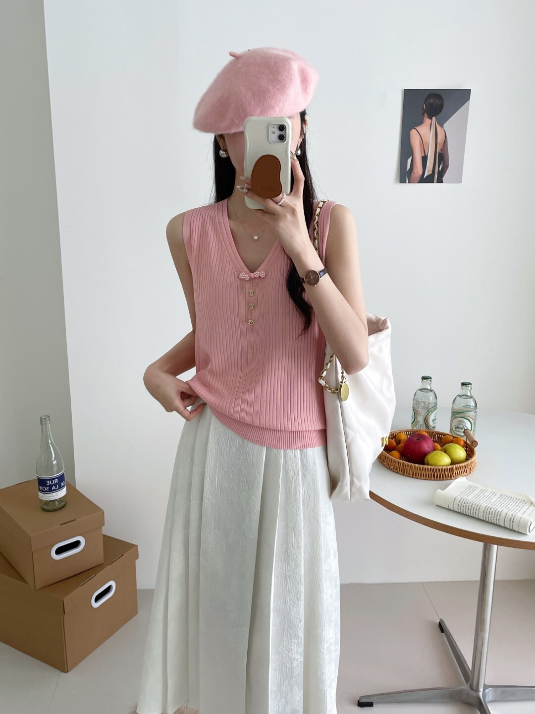 

StyleCast V-Neck Solid Sleeveless Top, Pink