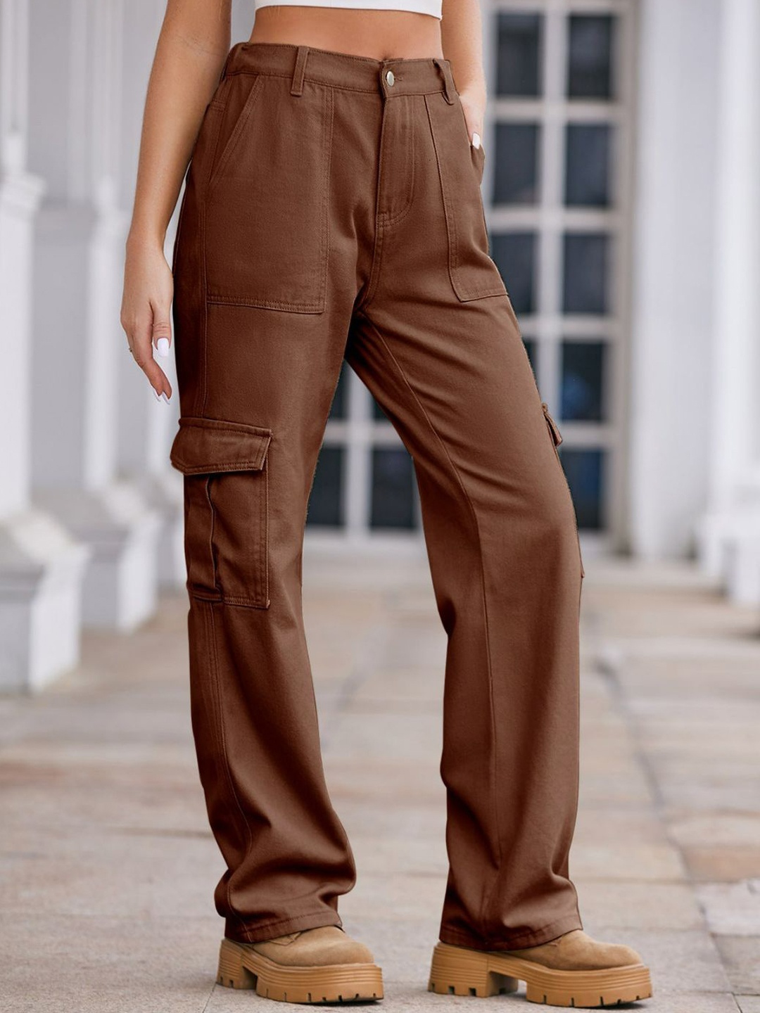 

4WRD by Dressberry Women Brown Mid Rise Joggers Trousers