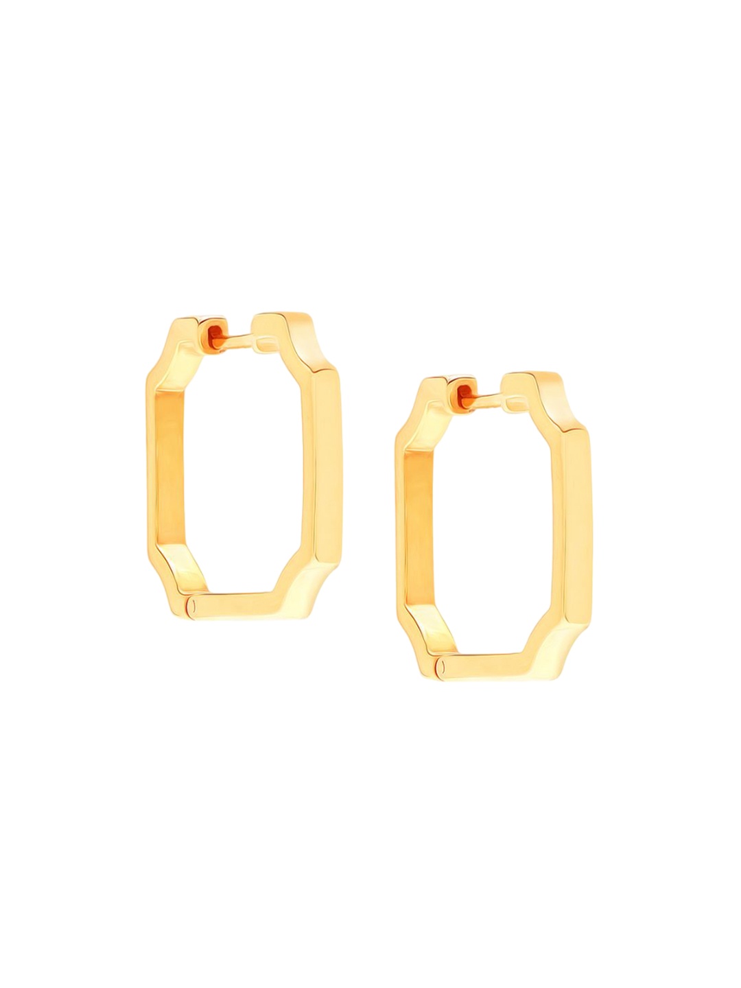 

LeCalla Men 925 Sterling Silver 18K Gold Plated Contemporary Hoop Earrings