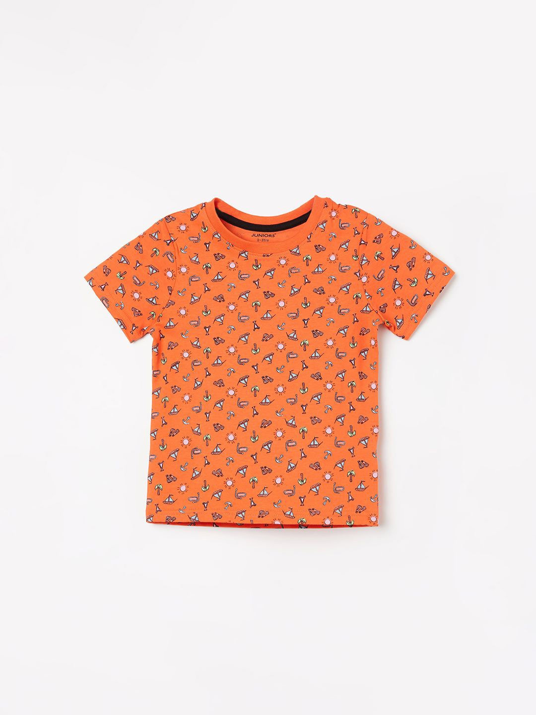 

Juniors by Lifestyle Boys Conversational Printed Round Neck T-shirt, Orange