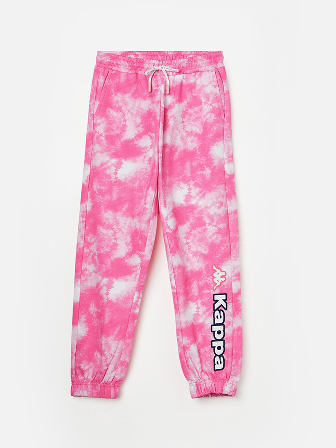 

Kappa Girls Abstract Printed Mid-Rise Pure Cotton Joggers, Pink