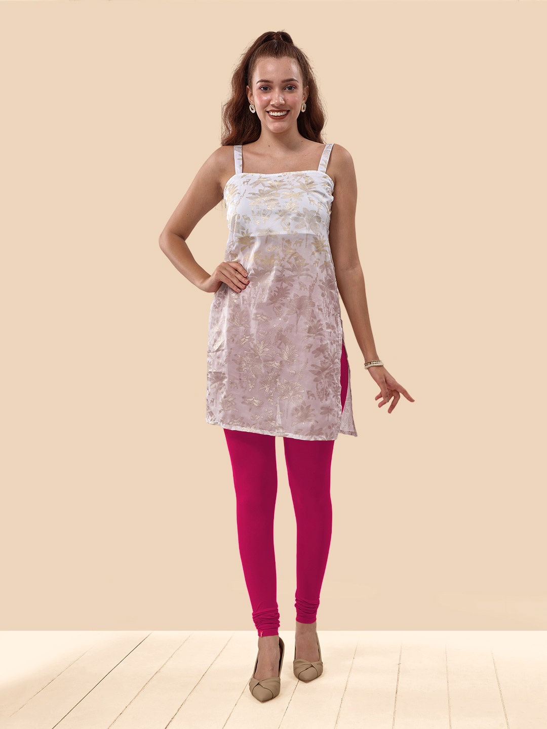 

LYRA Women Churidar Length Leggings, Magenta