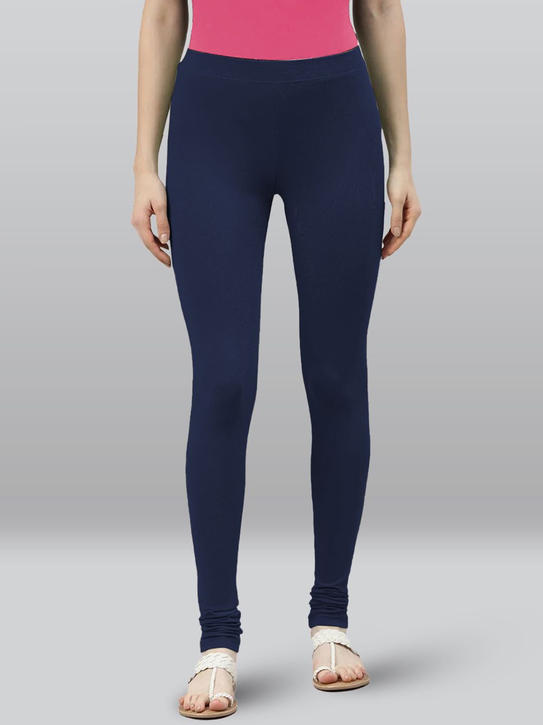 

LYRA 4-Way Stretch Churidar Length Leggings, Navy blue