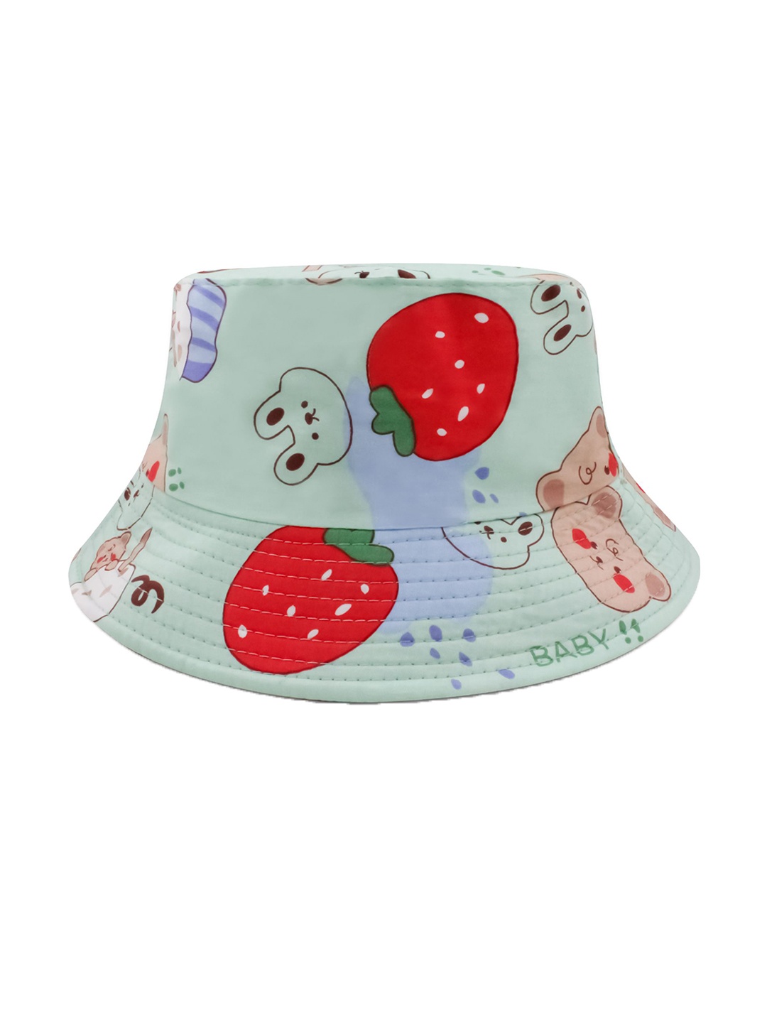 

JENNA Unisex Kids Green Self Design Sun Hat