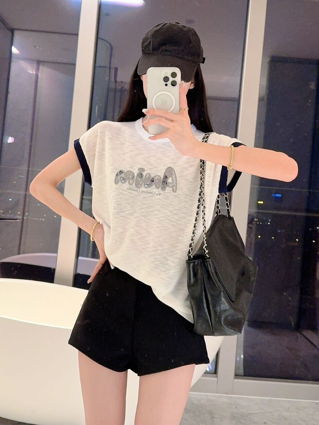 

StyleCast Women Printed Short Sleeves Top, White