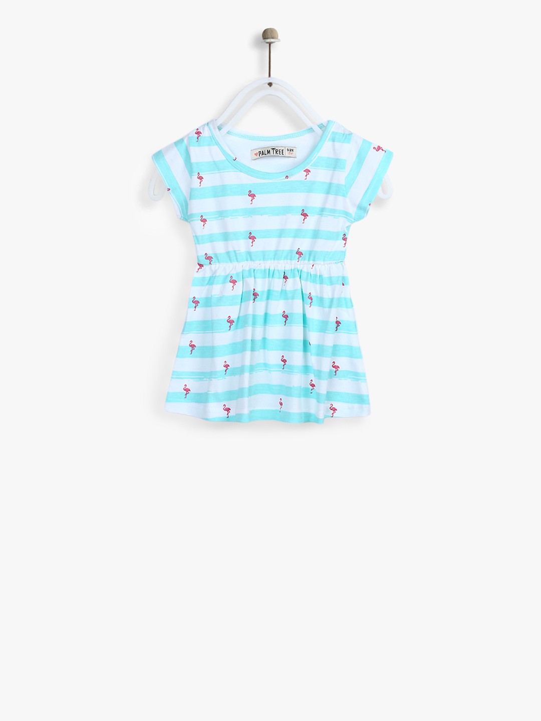 

Palm Tree White & Blue Printed Casual Dress
