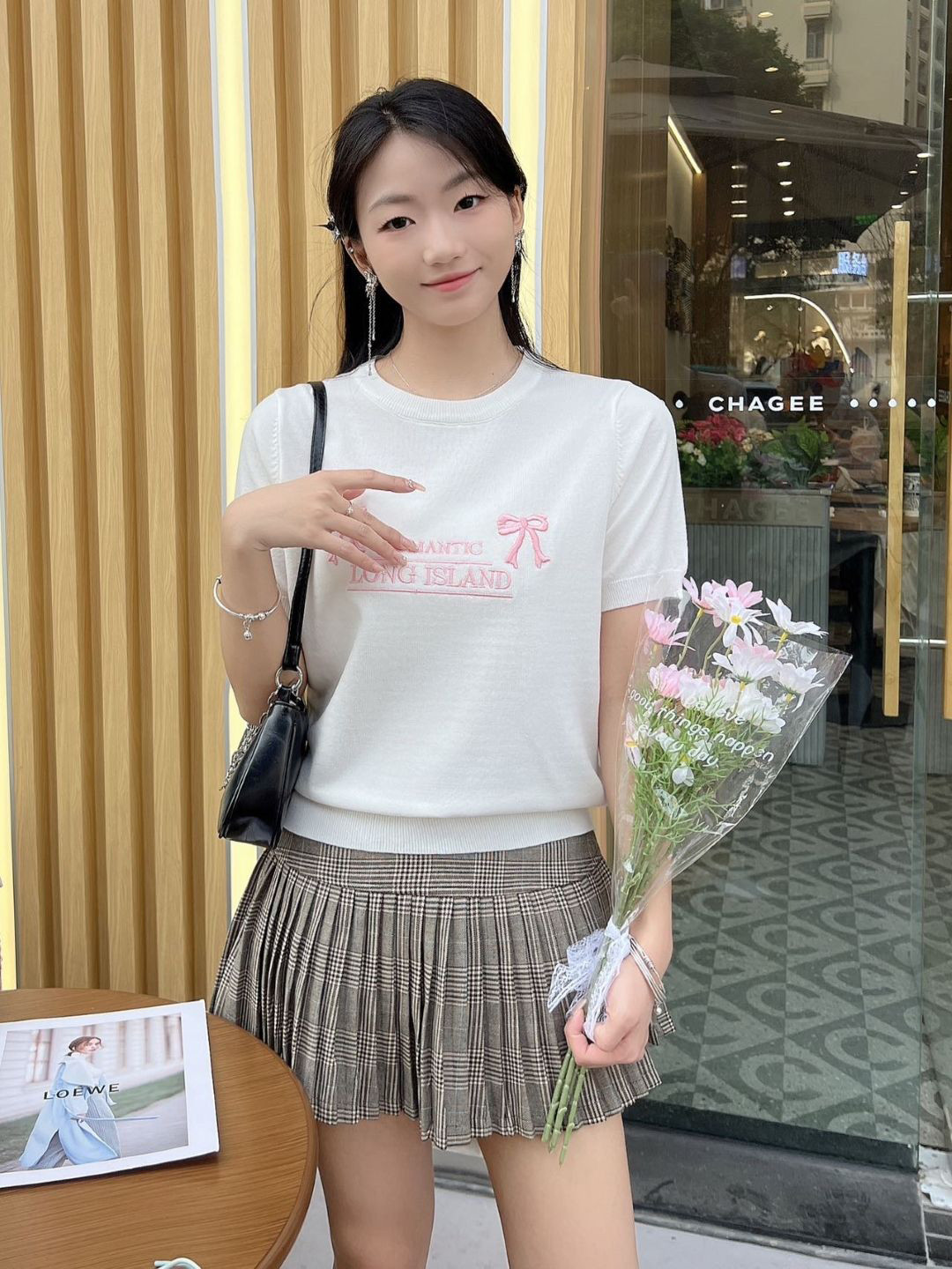 

StyleCast White Typography Printed Round Neck Top