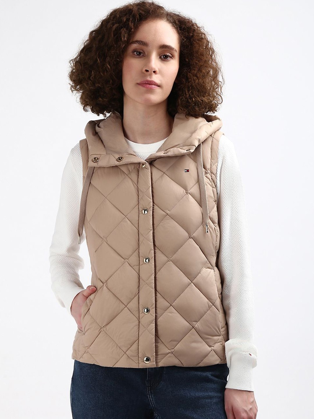 

Tommy Hilfiger Hooded Puffer Jacket, Beige