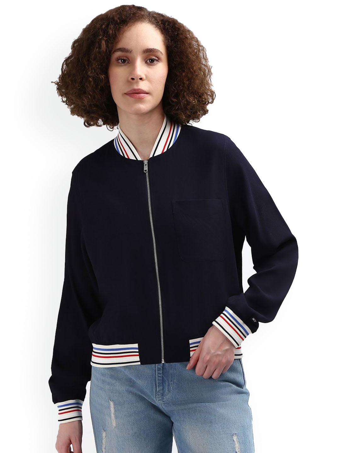 

Tommy Hilfiger Stand Collar Bomber Jacket, Navy blue