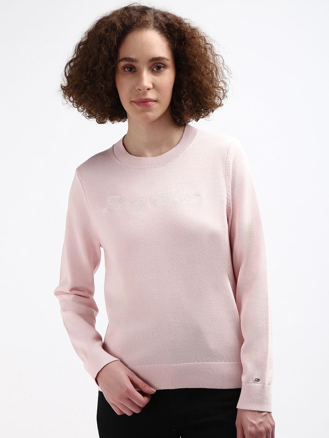 

Tommy Hilfiger Ribbed Round Neck Pullover Sweater, Pink