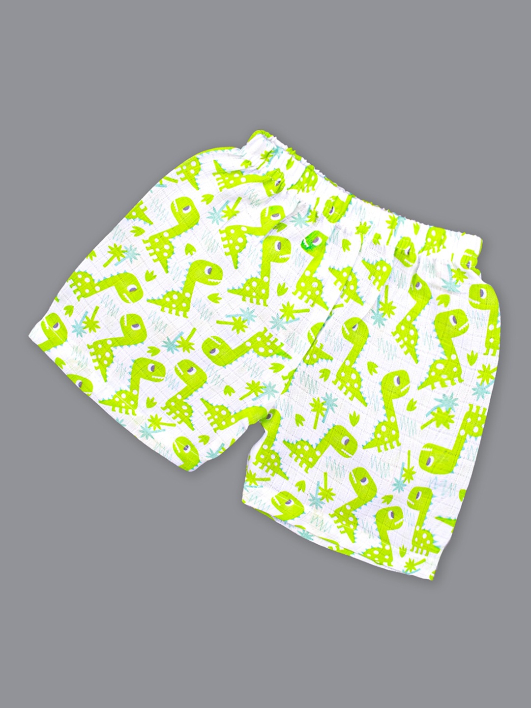 

Born Babies Kids Printed Pure Organic Cotton Shorts, White