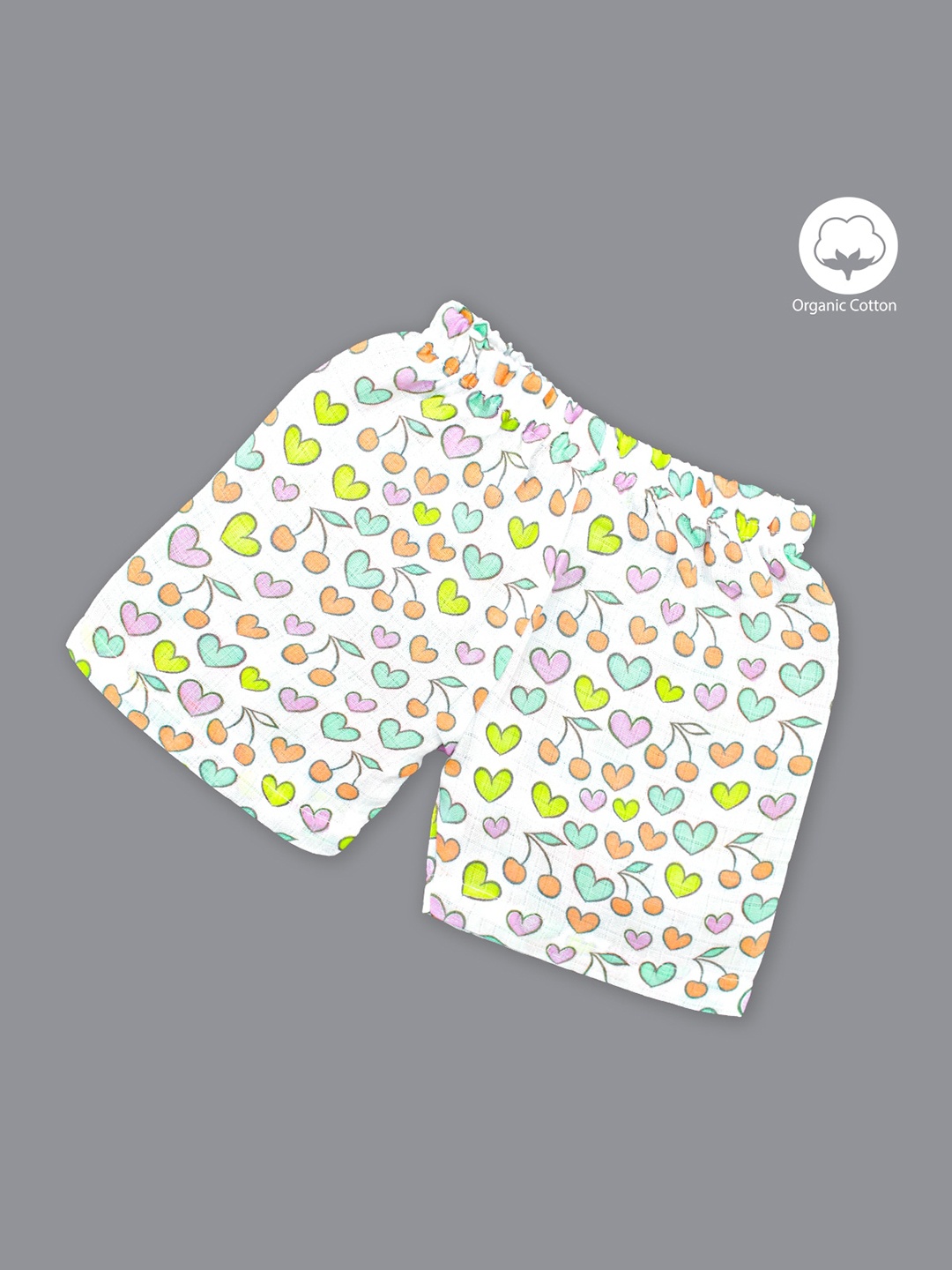 

Born Babies Unisex Kids Conversational Printed Mid-Rise Organic CottonShorts, White