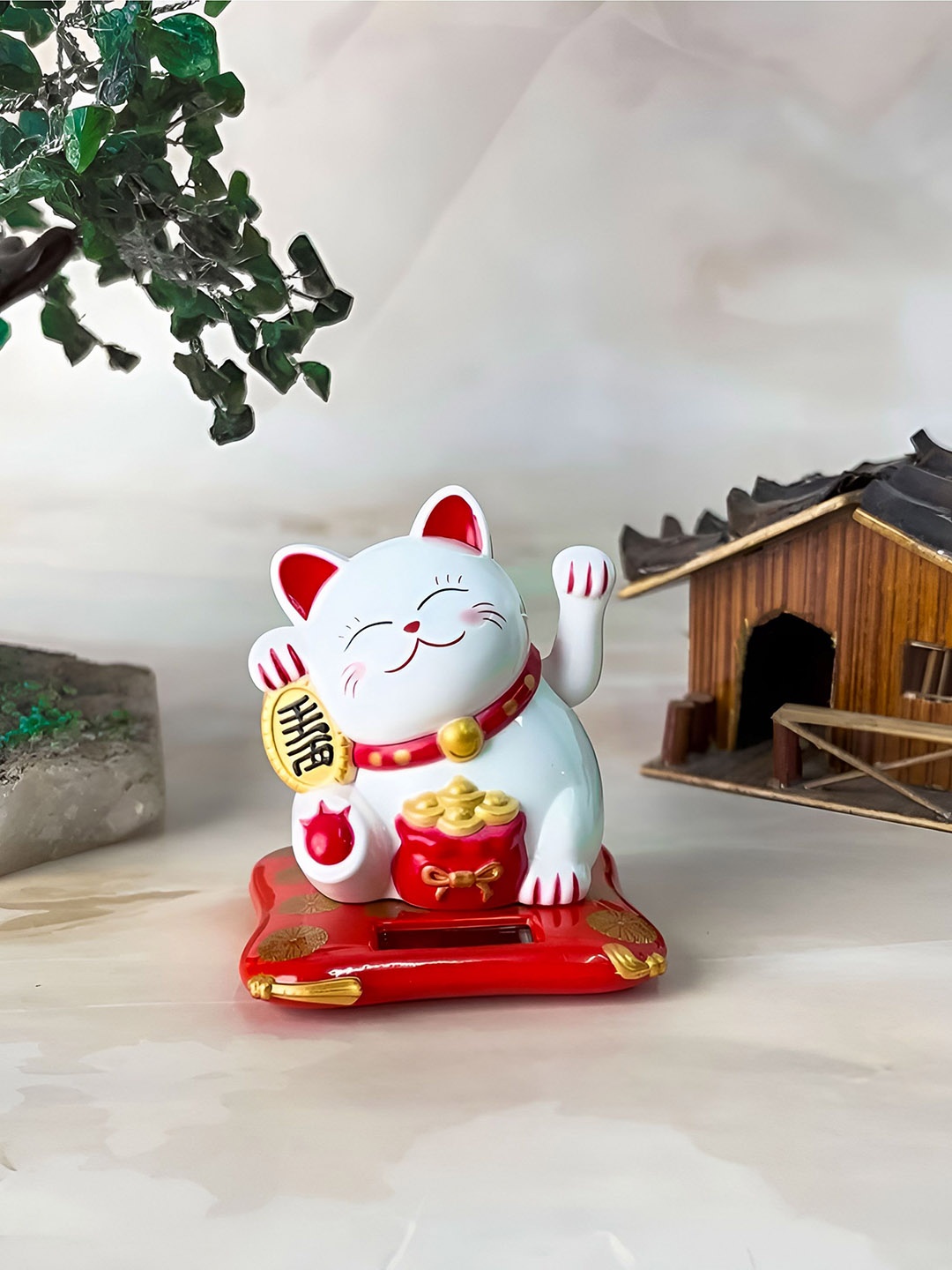 

COMICSENSE Lucky Cat Solar Bobblehead Figure, White