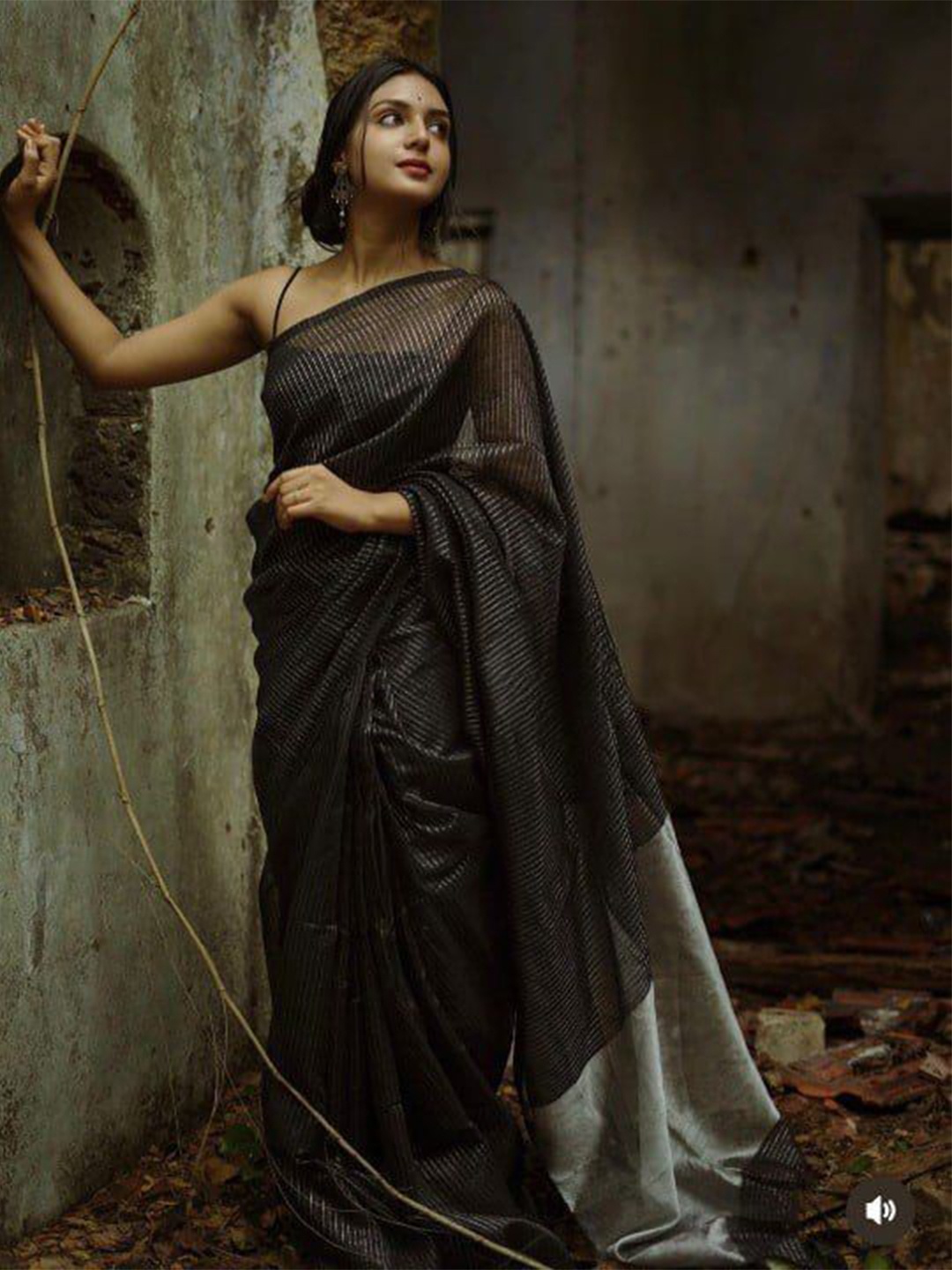 

revika Woven Design Zari Pure Silk Kanjeevaram Saree, Black