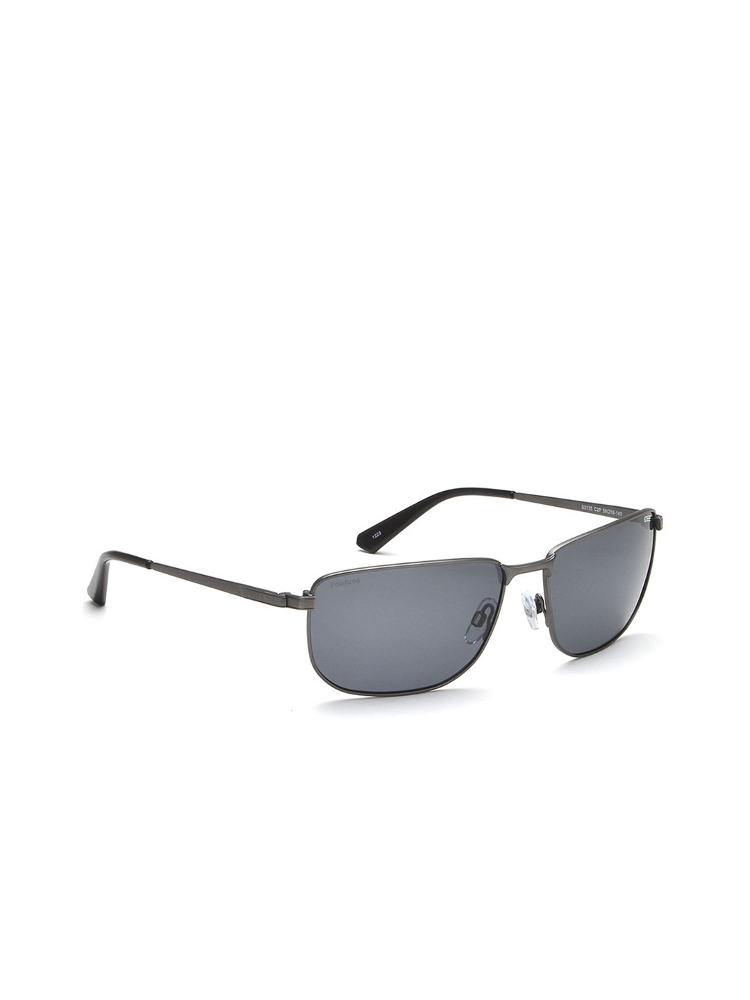 

IDEE Men Rectangle Sunglasses with Polarised and UV Protected Lens IDS3135C2PSG, Grey