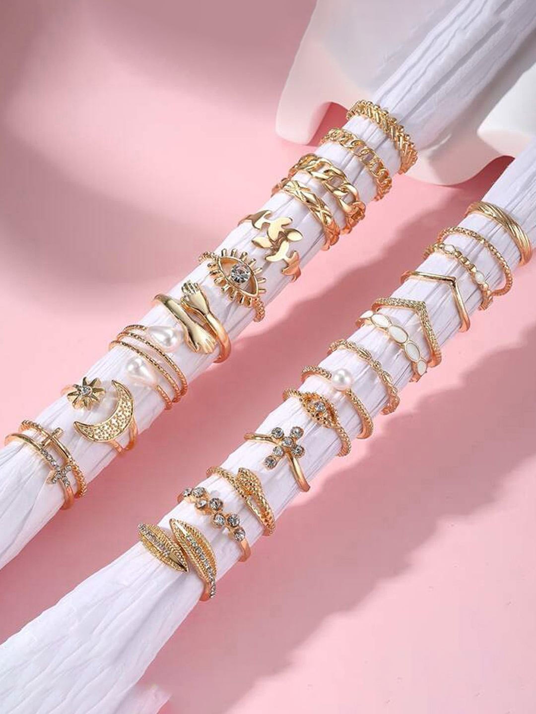 

Jewels Galaxy Set Of 23 Gold-Plated Stackable Finger Rings