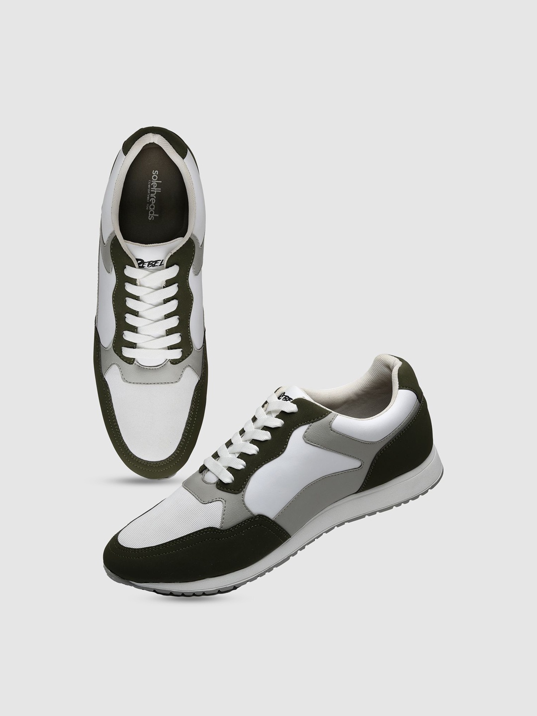 

Solethreads Men Colourblocked Memory Foam Lightweight Sneakers, Grey
