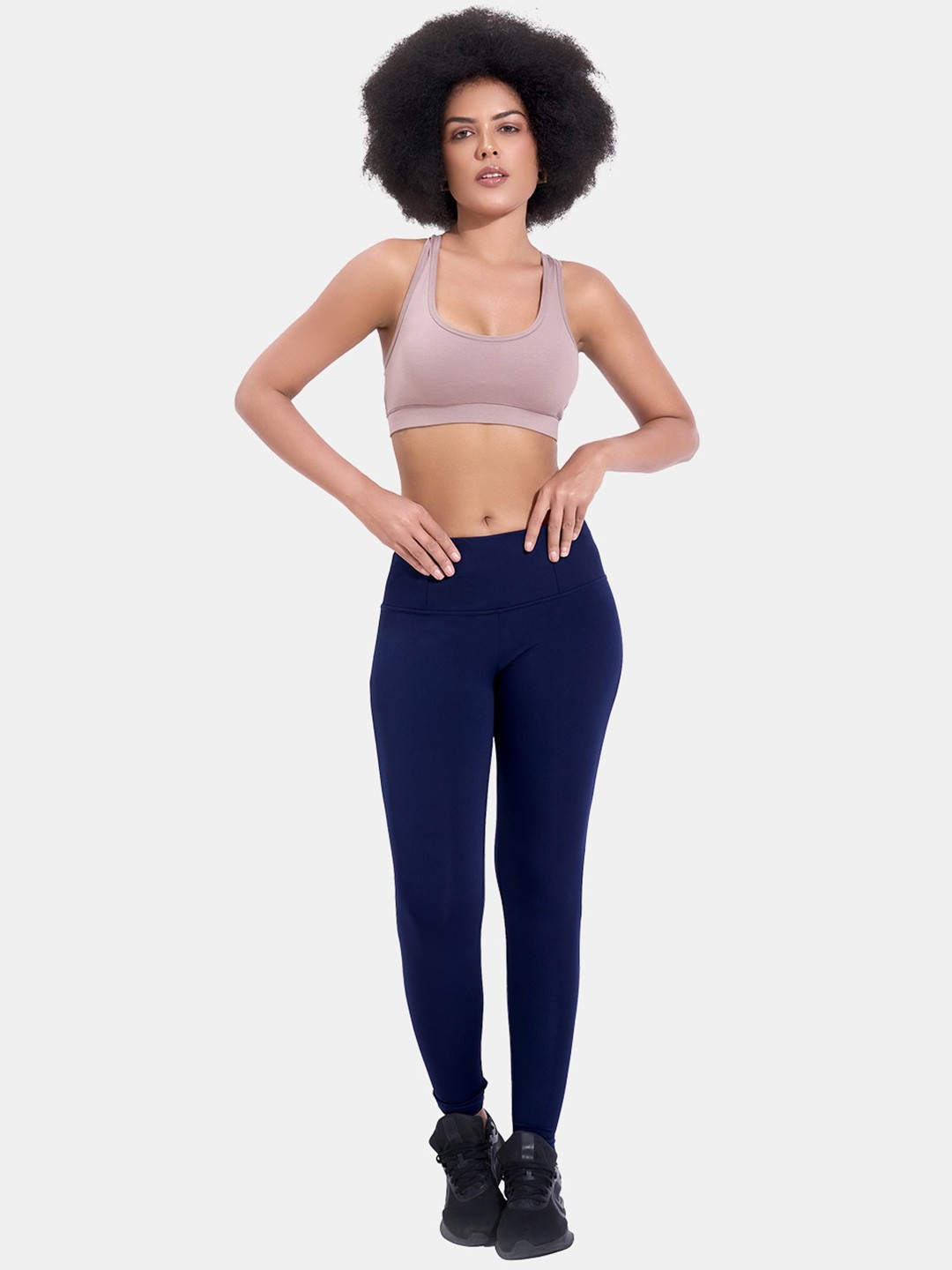 

MAROON Women Ankle-Length High Waist Stretchable Yoga Tights, Blue