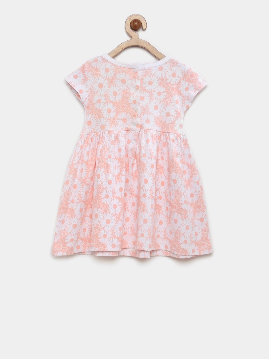 

Gini and Jony Girls Peach-Coloured Printed Fit and Flare Dress