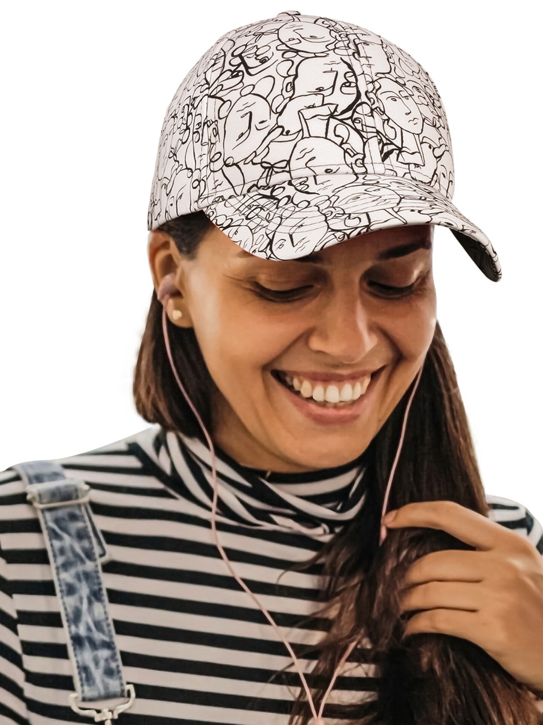 

JENNA Women Printed Baseball Cap, White