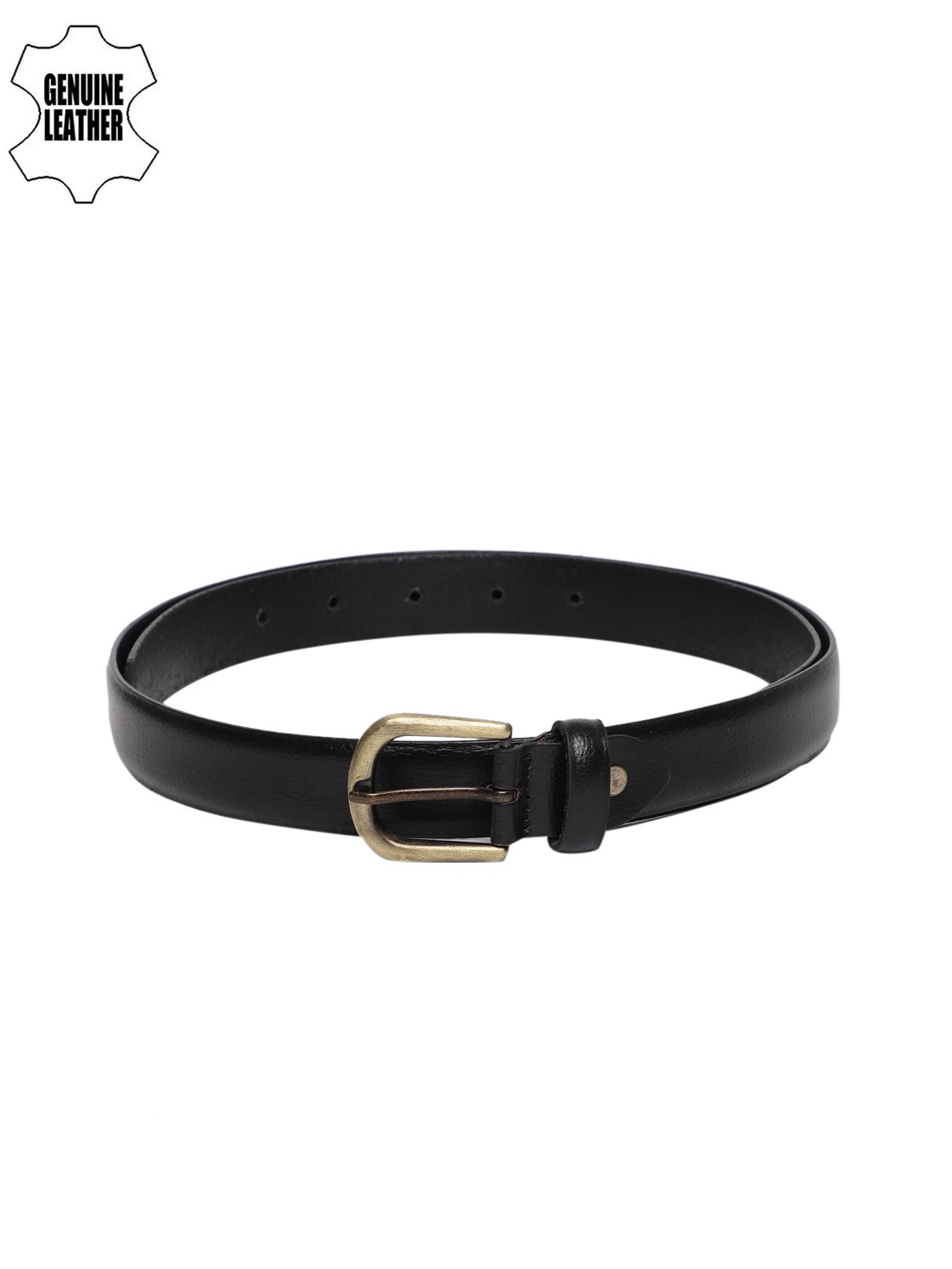 

Mast & Harbour Women Black Genuine Leather Solid Belt