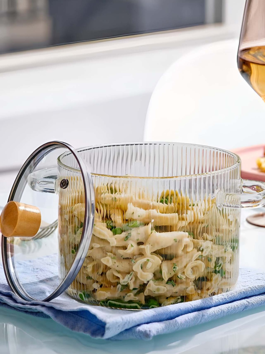 

UMAI Grey Borosilicate Glass Cookware Handi With Lid-1.45L