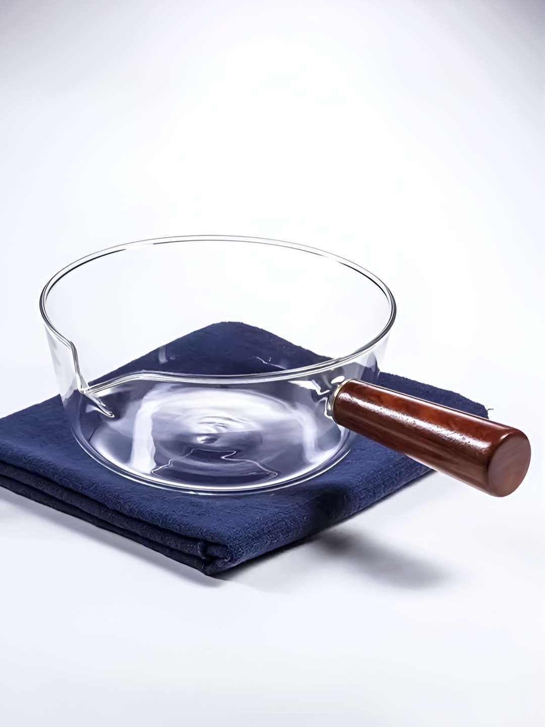 

UMAI Transparent & Brown Borosilicate Glass Saucepan With Handle