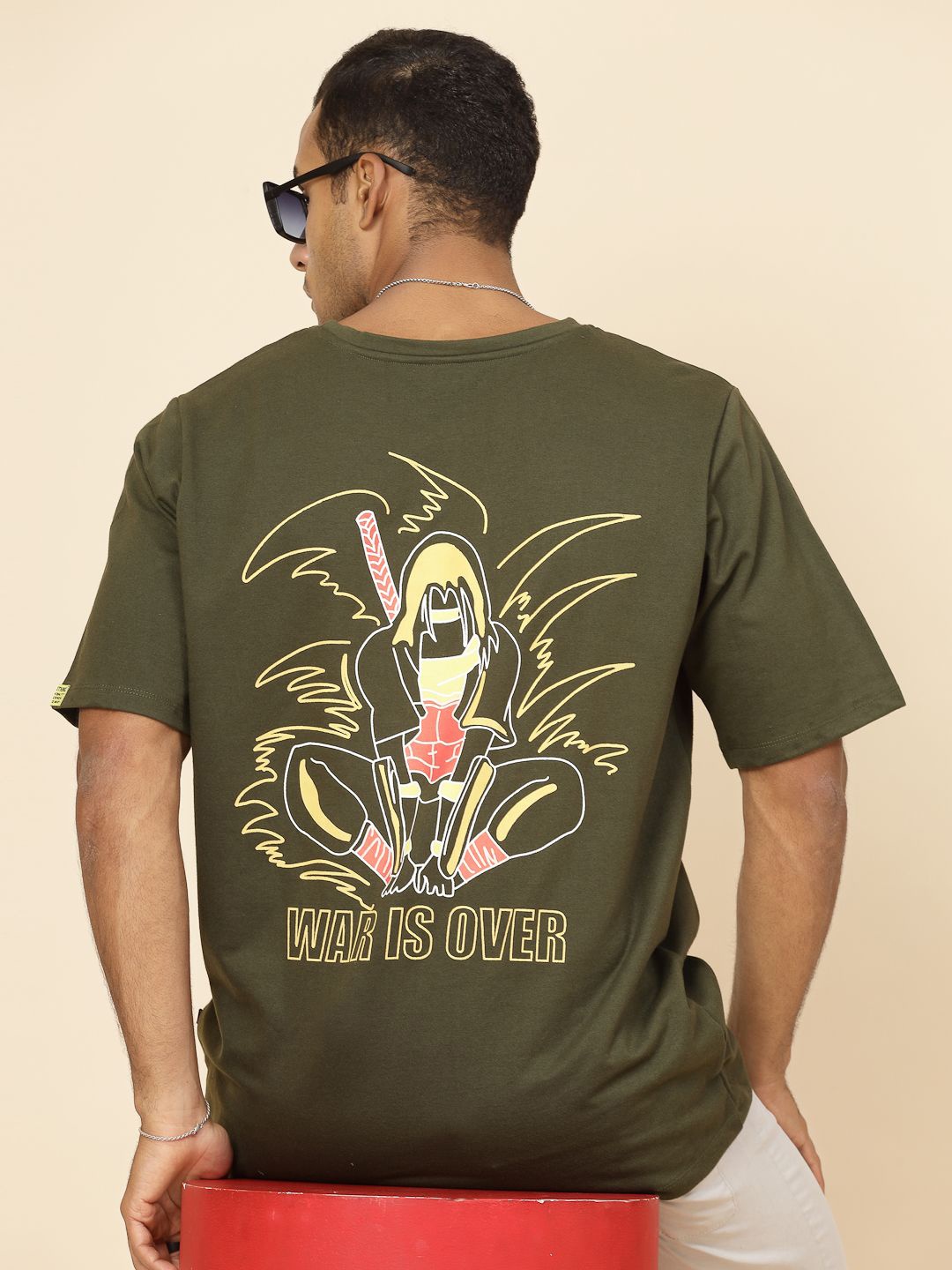 

Rigo Graphic Printed Round Neck Oversized T-Shirt, Green