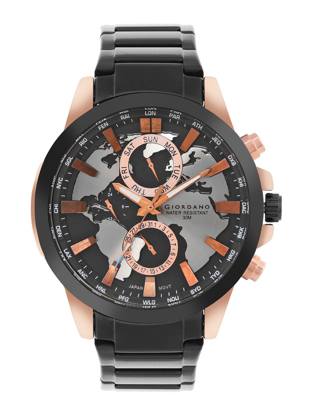 

GIORDANO Men Printed Dial & Straps Analogue Watch GD-50002-44, Black
