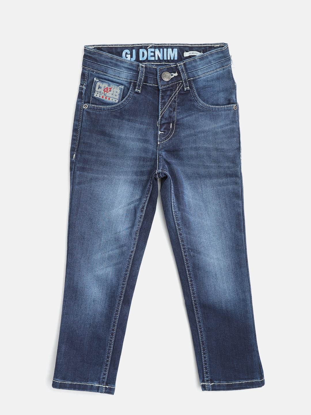 

Gini and Jony Boys Navy Blue Slim Fit Mid-Rise Clean Look Stretchable Jeans