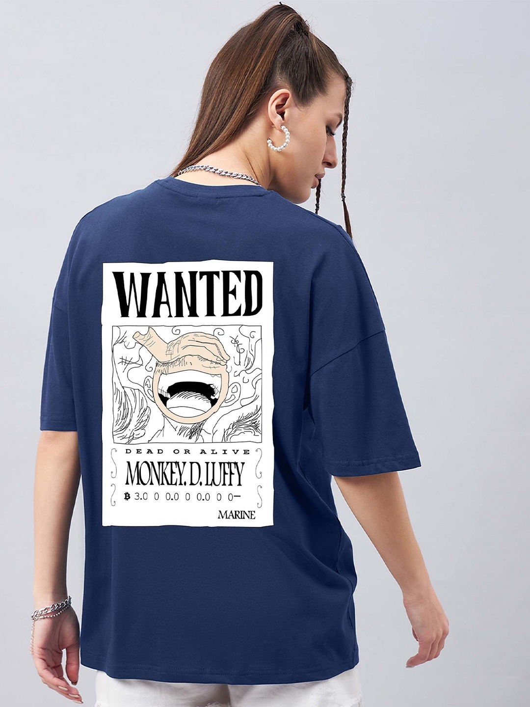 

GESPO Women Graphic Printed Round Neck T-shirt, Navy blue